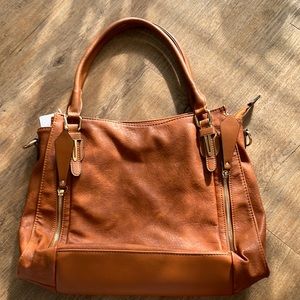Brown Genuine Leather Purse - Large, beautiful details, high quality zipper